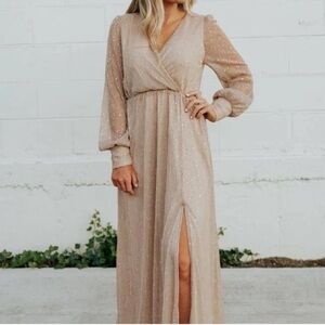 Baltic Born Sparkly Long Sleeve Maxi Dress